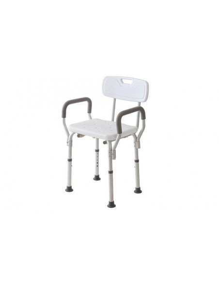 SEDIA DOCCIA SILVER/BIANCO CON BRACCIOLI