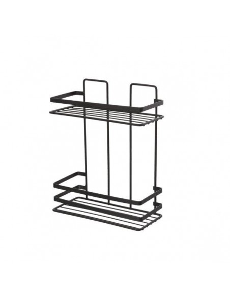 MENSOLA RETTANGOLARE 2RIPIANI ACCIAIO NERO