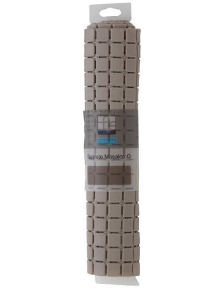 TAPPETINO DOCCIA ANTISCIVOLO PVC MOSAICO TORTORA 54X54CM