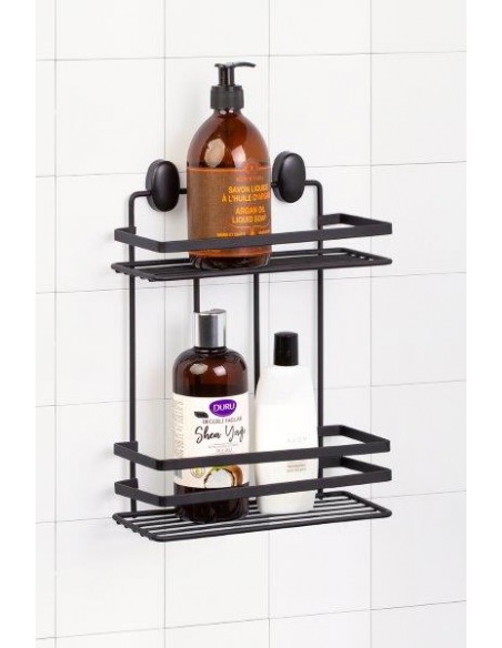 MENSOLA RETTANGOLARE 2RIPIANI ACCIAIO NERO