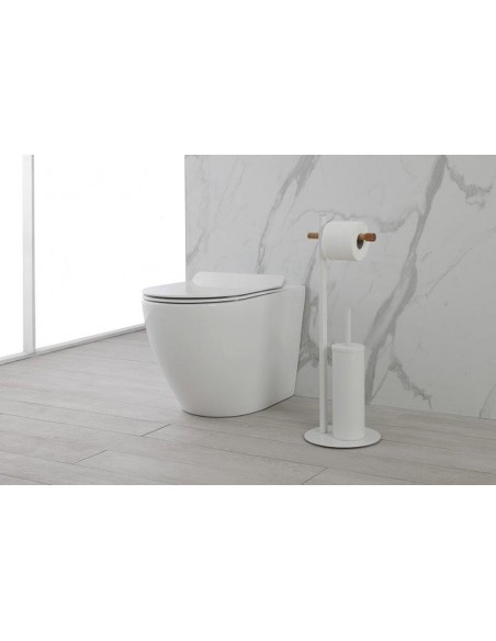 PIANTANA PORTA SCOPINO PORTA ROTOLO BAMBOO BIANCO