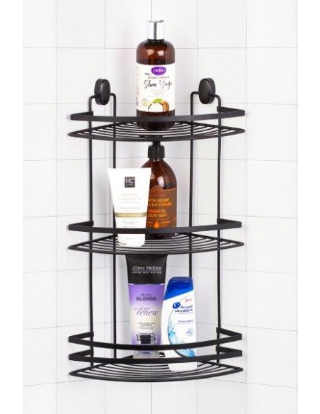 MENSOLA ANGOLARE 3RIPIANI ACCIAIO NERO