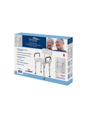 SEDIA DOCCIA SILVER/BIANCO CON BRACCIOLI SEDIA DOCCIA SILVER/BIANCO CON BRACCIOLI