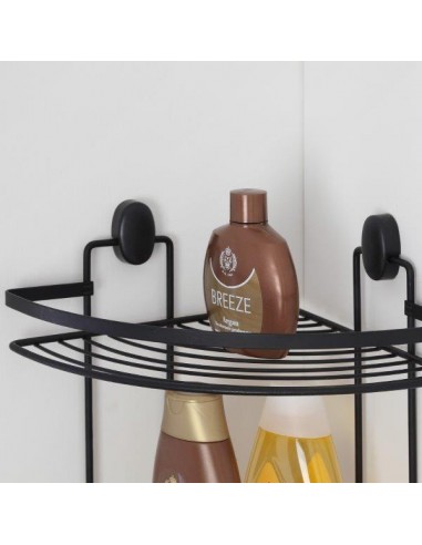 MENSOLA ANGOLARE 2 RIPIANI ACCIAIO NERO MENSOLA ANGOLARE 2 RIPIANI ACCIAIO NERO