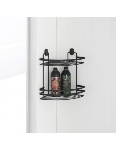 MENSOLA ANGOLARE 2 RIPIANI ACCIAIO NERO MENSOLA ANGOLARE 2 RIPIANI ACCIAIO NERO