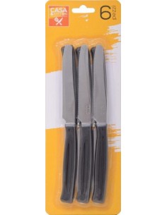 COLTELLI TAVOLA NERI 6 PZ