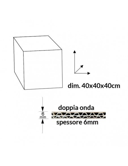 SCATOLA IN CARTONE DOPPIA ONDA 40X40X40