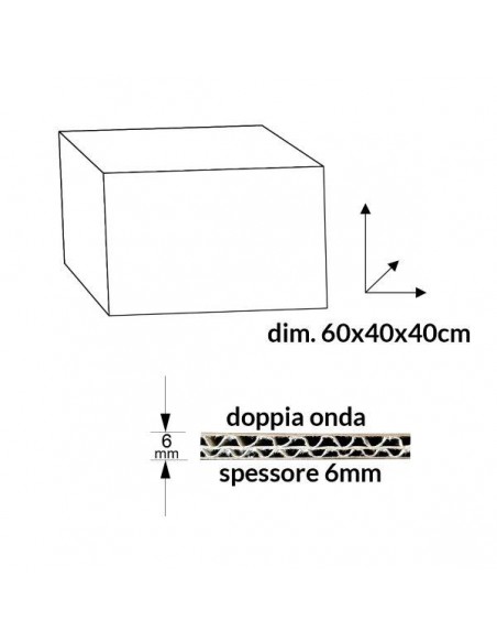 SCATOLA IN CARTONE DOPPIA ONDA 60X40X40
