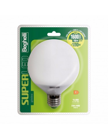 LAMPADINA SUPERLED  GLOBO E27 16W 4000K