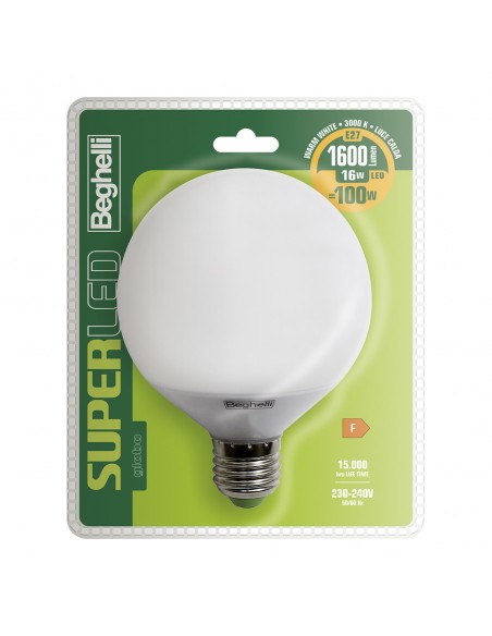 LAMPADINA SUPERLED  GLOBO E27 16W 3000K