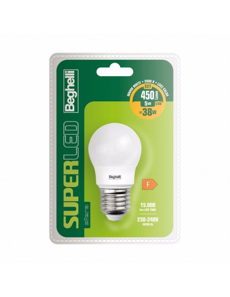 LAMPADINA SUPERLED SFERA E27 5W 3000K