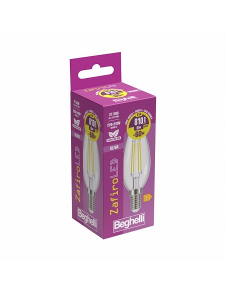 LAMPADINA ZAFIRO OLIVA LED 6W E14 4000K