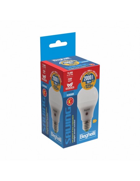 LAMPADINA GOCCIA SENSOR BASSO CONSUMO E27 16W 3000K