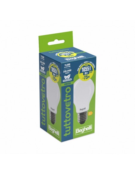 LAMPADINA LED OPALE GOCCIA 8W E27 4000K