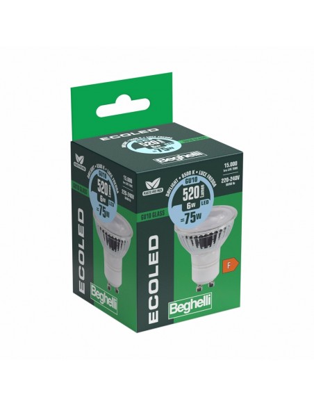 FARETTO GLASS GU10 6W 30G 520LM 6500K