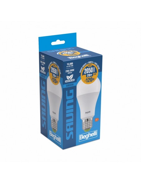 LAMPADINA GOCCIA BASSO CONSUMO LED 22W E27 3000K