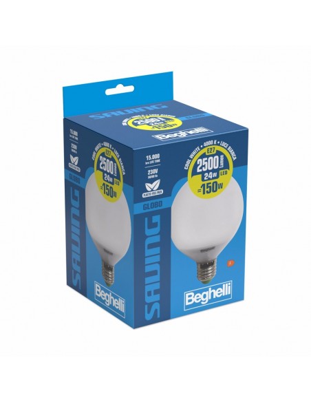LAMPADINA GLOBO BASSO CONSUMO LED 24W E27 4000K
