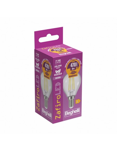 LAMPADINA SFERA ZAFIRO LED DIMMERABILE  4WE14 2700K