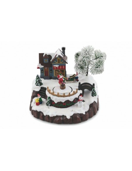 VILLAGGIO NATALE CON MUSICA E LUCI BABBO NATALE 21X18,5X16 CM