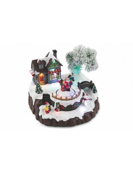 VILLAGGIO NATALE CON MUSICA E LUCI BABBO NATALE 21X18,5X16 CM