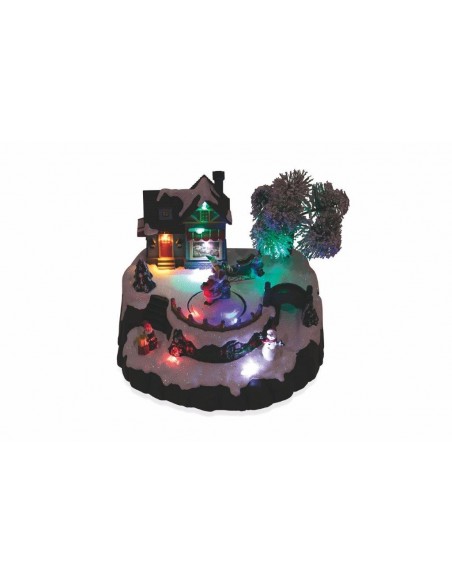 VILLAGGIO NATALE CON MUSICA E LUCI BABBO NATALE 21X18,5X16 CM