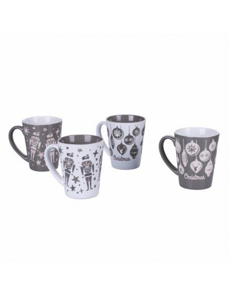TAZZA NATALE MUG STONEWARE 325ML  GRIGIO