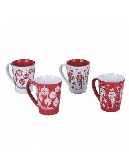 TAZZA NATALE MUG STONEWARE 325ML ROSSO