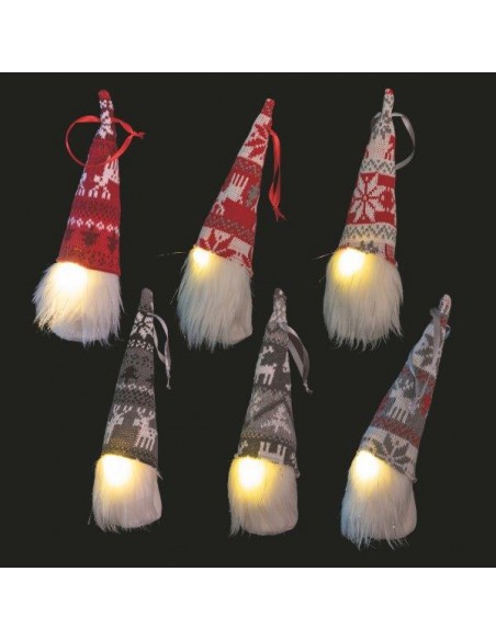 CLASSIC XMAS GNOMO CON NASO LED H25CM