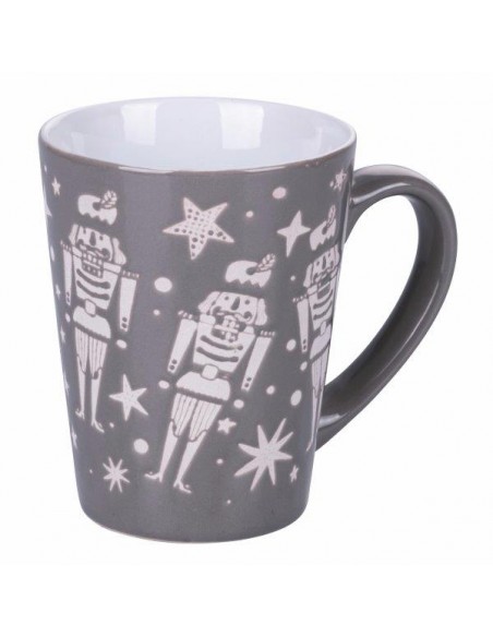 TAZZA NATALE MUG STONEWARE 325ML  GRIGIO