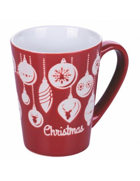TAZZA NATALE MUG STONEWARE 325ML ROSSO