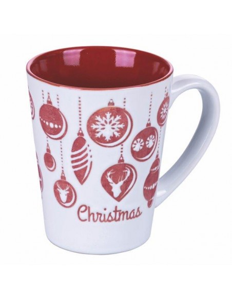 TAZZA NATALE MUG STONEWARE 325ML ROSSO