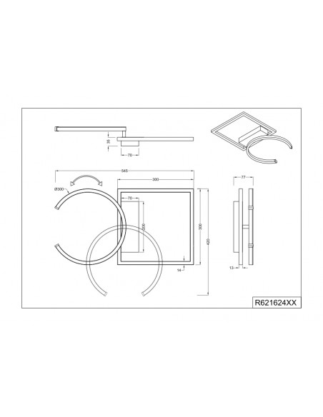 PIVOT PLAFONIERA LED ALLUMINIO L54