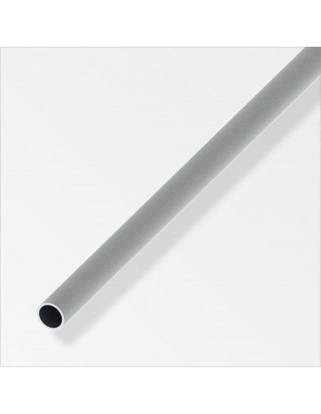 TUBO TONDO ALLUMINIO 8 EFFETTO ACCIAIO INOX 1 METRO