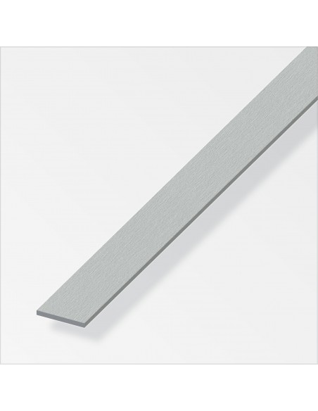 BARRA PIATTA ALLUMINIO 25X2 EFFETTO ACCIAIO INOX 1 METRO