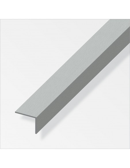 ANGOLARE ALLUMINIO 20X10 ACCIAIO INOX SPAZZOLATO 1 METRO