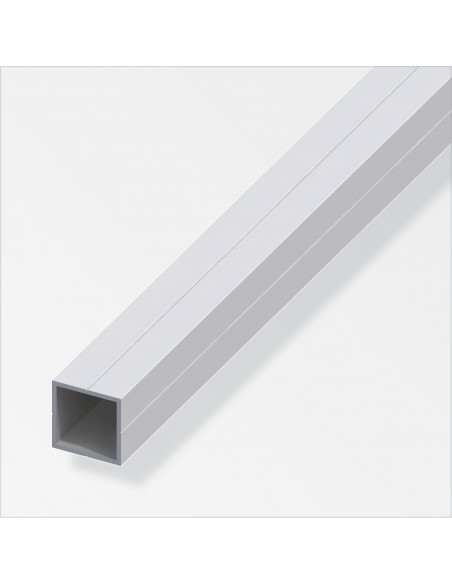TUBO QUADRATO 23,5 ALLUMINIO ARGENTO 1 METRO