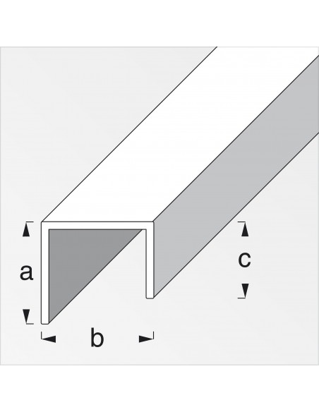 PROFILO PER MANIGLIE 20X22X1 ALLUMINIO ARGENTO 1 METRO