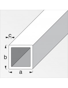 PROFILO A U RETTANGOLARE, ALLUMINIO NATURALE, 15,5X27,5 MM, 2,5 MT