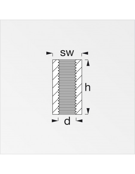 GIUNTO ESAGONALE M 8 ACCIAIO ZINCATO 2 PEZZI