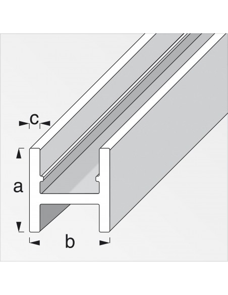 PROFILO AD H 16X19,5 ALLUMINIO ARGENTO 1 METRO