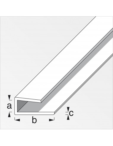 PROFILO PER BORDI 4MM PVC BIANCO 1 METRO PROFILO PER BORDI 4MM PVC BIANCO 1 METRO