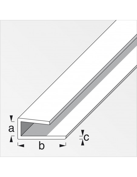 PROFILO PER BORDI 4MM PVC BIANCO 1 METRO
