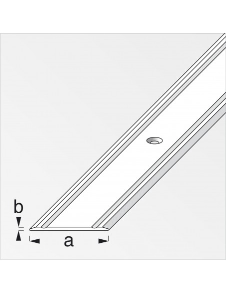 PROFILO DI RACCORDO 30X2 ALLUMINIO ARGENTO 1 METRO