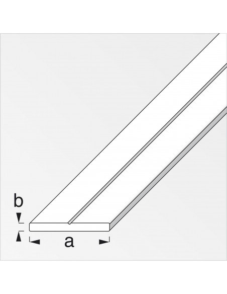 BARRA PIATTA 19,5X2 PVC BIANCO 1 METRO