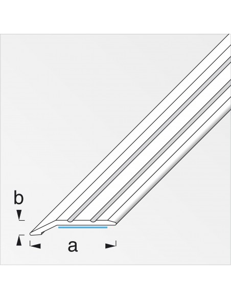PROFILO DI CHIUSURA AUTOADESIVO 30X5 ALLUMINIO ARGENTO 1 METRO