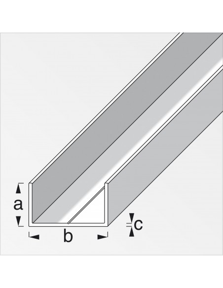 PROFILO A U 11,5X19,5 ALLUMINIO NATURALE 1 METRO