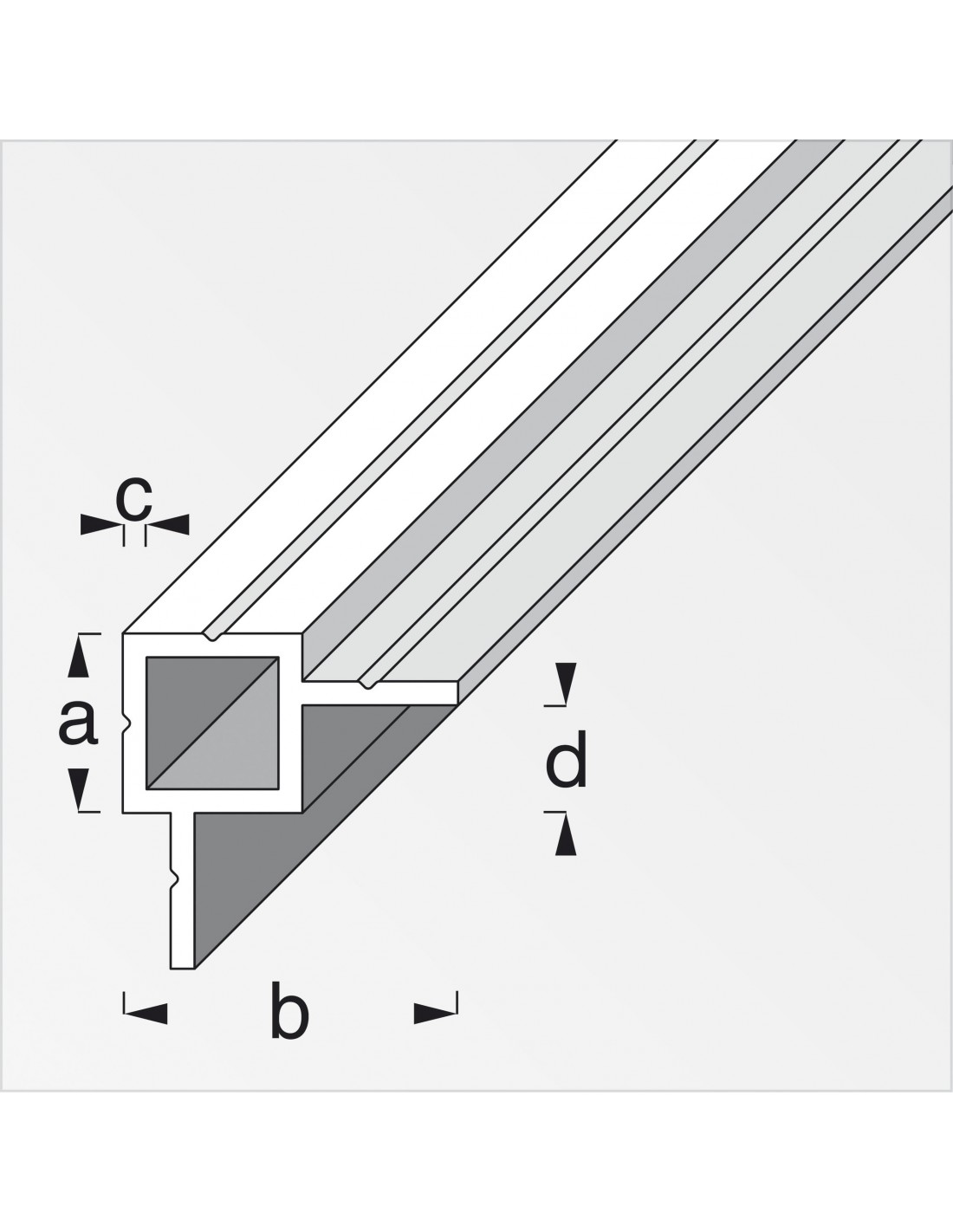 Angolare alluminio 10x10 bril 2,5