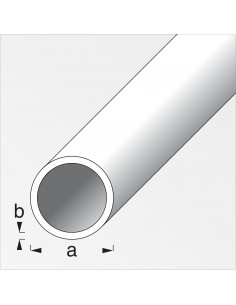 Profilo tubo 1 m x Ø 10 mm in pvc bianco