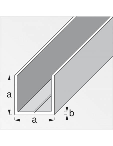 PROFILO A U 11,5X1,5 ALLUMINIO NATURALE 1 METRO
