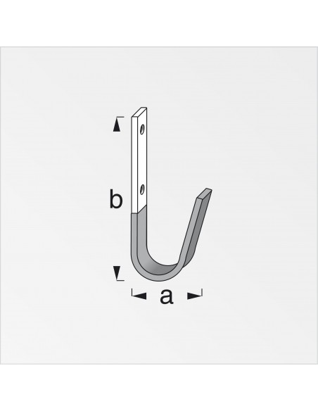 GANCIO PIATTO ACCIAIO ROSSO 87X32MM